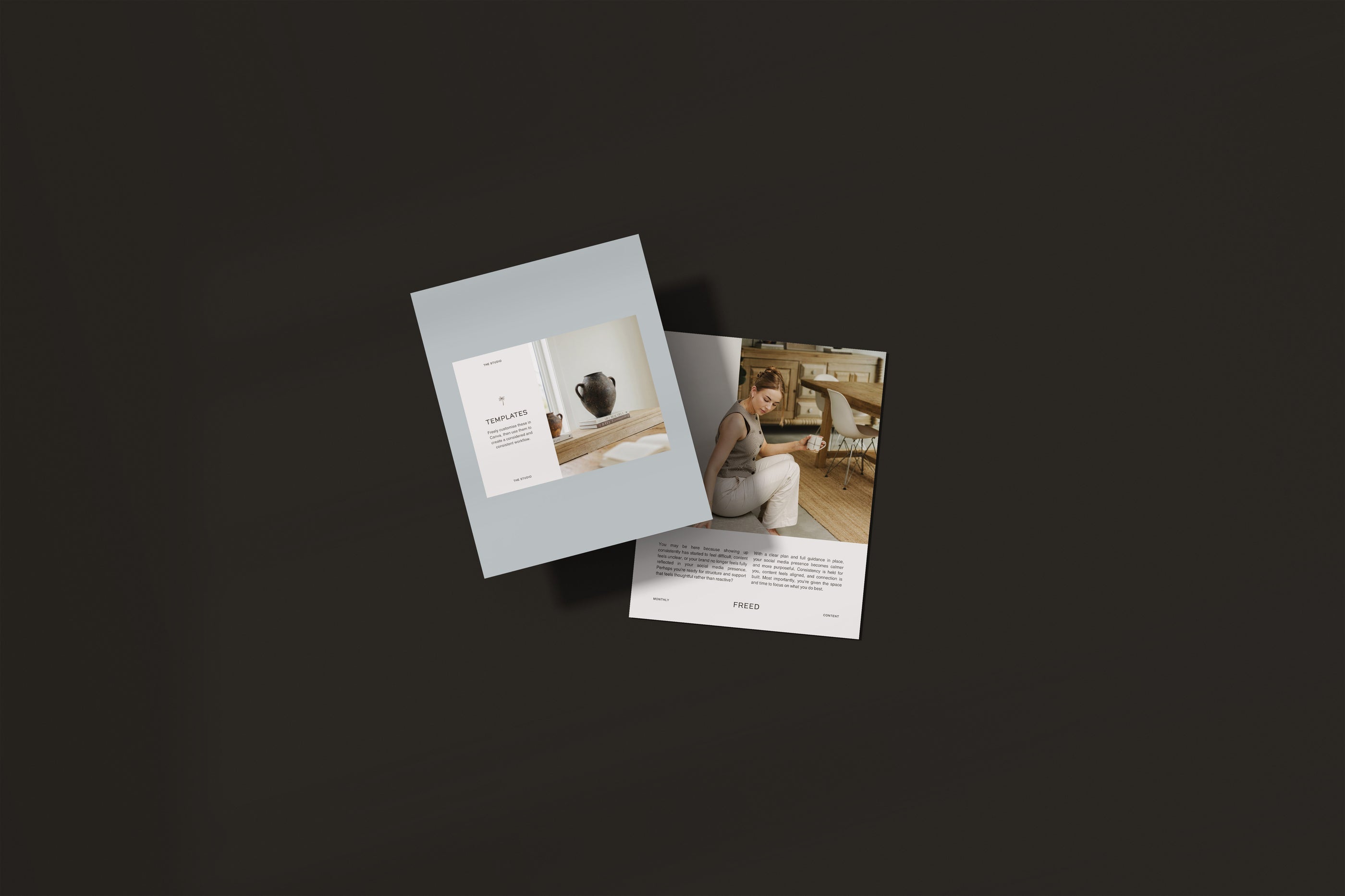 Instagram post templates for Canva with scrapbook editorial minimalist design for creatives and social media managers