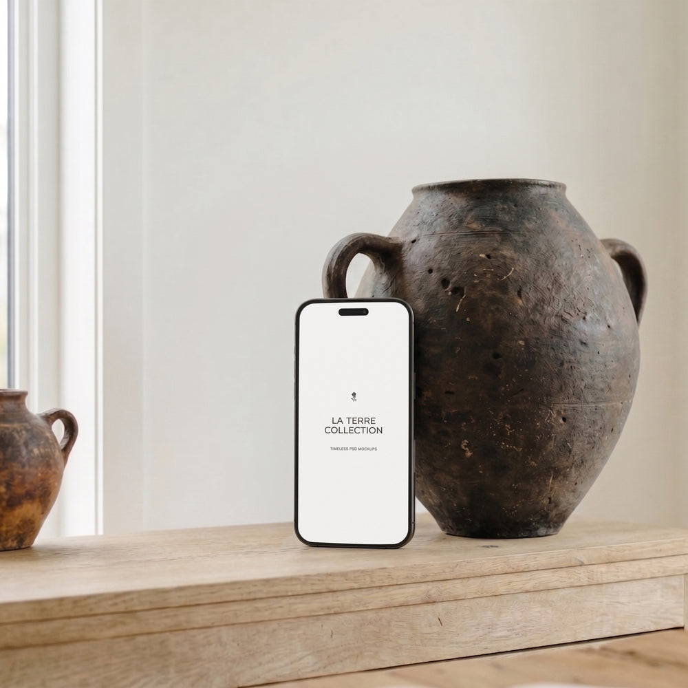 PSD mockup with minimalist aesthetic, luxury editorial setting. iPhone, stationery, and paper mockups for designers and creatives.