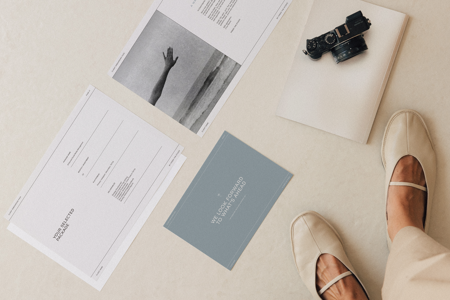 Social Media Manager template designed in Canva, including Strategy, Portfolio, and Instagram Report layouts for SMM Clients.