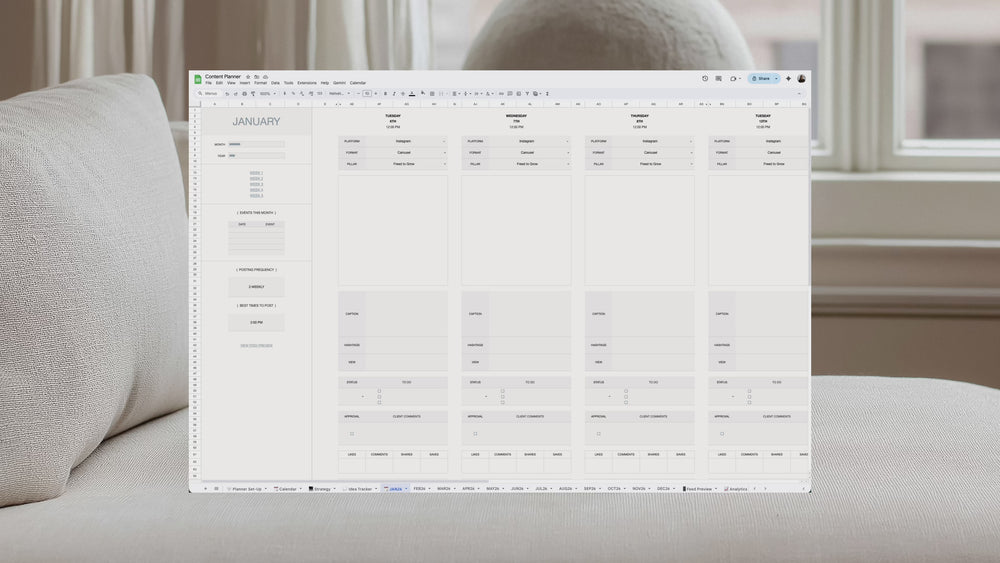 Best 2026 Social Media Content Planner with Instagram Feeds, Calendar, Monthly Planning Sheets.